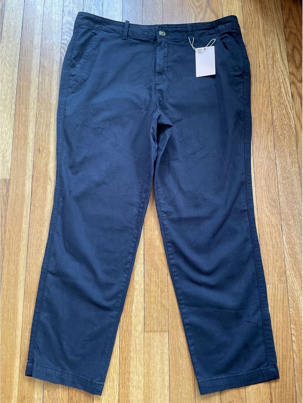 Quince Black Stretch Cotton Twill Girlfriend Chino Pants 32 NWT Quiet Luxury